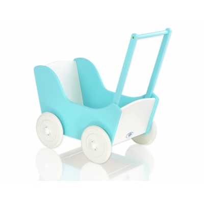 Holzpuppenwagen Weiß Türkis 135026