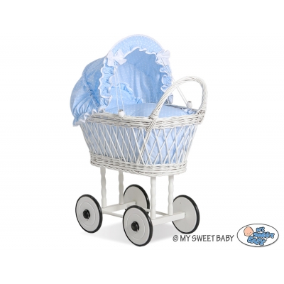 Puppenwagen aus Naturweide Blau nr 71538-588