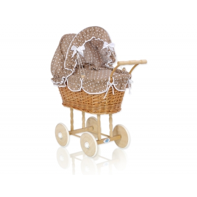 Puppenwagen Natur Weidenkorb Braun nr 1699-584