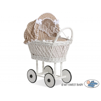 Puppenwagen aus Naturweide Braun nr 71538-584