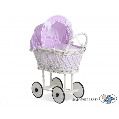 Puppenwagen aus Naturweide Lila nr 71538-534