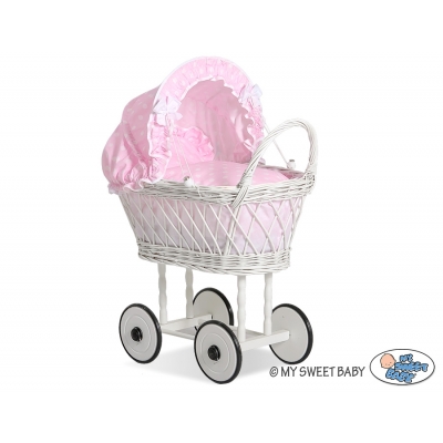 Puppenwagen aus Weiße Weide Pink nr 71538-553