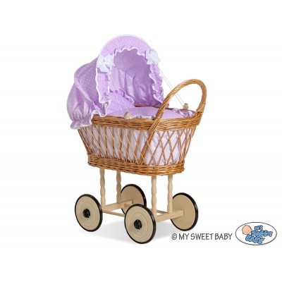 Puppenwagen Geflochten Korb aus Weide Lila nr 1538-534