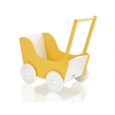 Puppenwagen Mila Gelb Weiß 145026