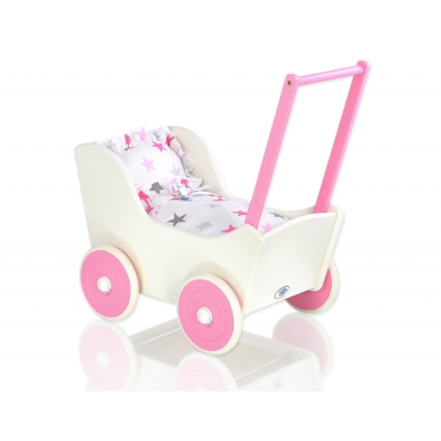 Puppenwagen Mila Weiß Fuchsie 55025-764
