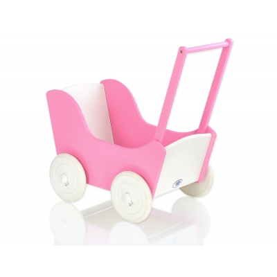 Puppenwagen Mila Weiß Fuchsie 55026