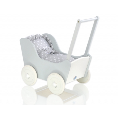Puppenwagen Holz Mila Weiß Grau 65026-583