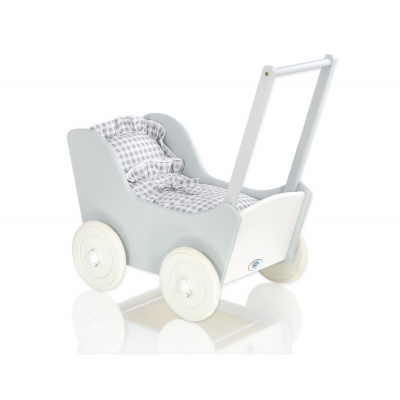 Puppenwagen  aus Holz Mila Weiß Grau 65026-619