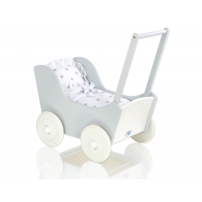Puppenwagen  aus Holz Mila Weiß Grau 65026-740