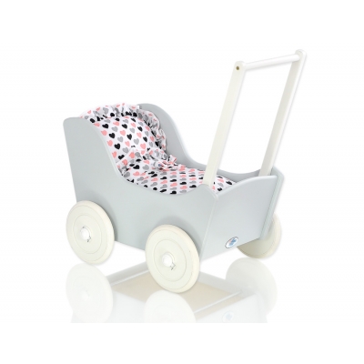 Puppenwagen Holz Mila Weiß Grau 65027-767