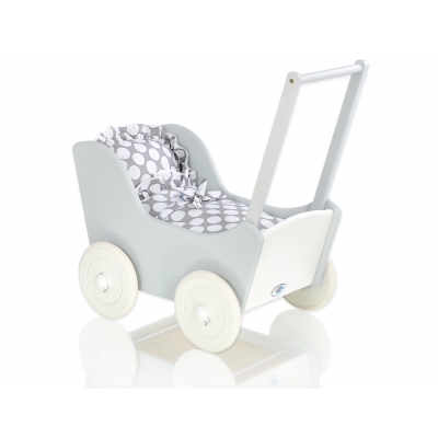 Puppenwagen  aus Holz Mila Weiß Grau 65027-770