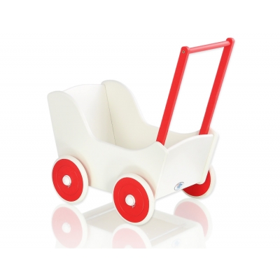 Puppenwagen Mila Weiß mit Rot 125025