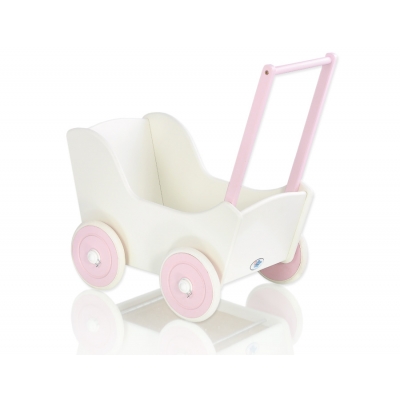Puppenwagen Mila Weiß Rosa 85025