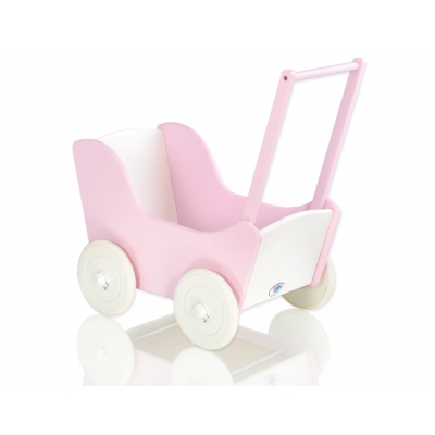 Puppenwagen Mila Weiß Rosa 85026