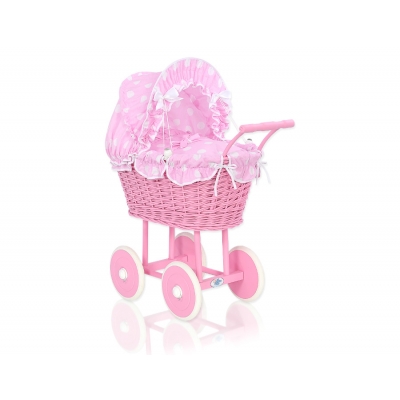 Puppenwagen Vintage Korb Rosa