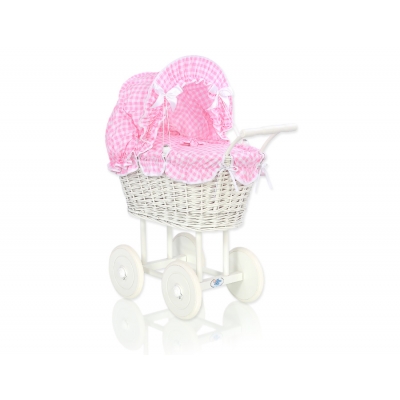 Puppenwagen nr Weiße Weide Bettwäsche Rosa Kariert 71699-384