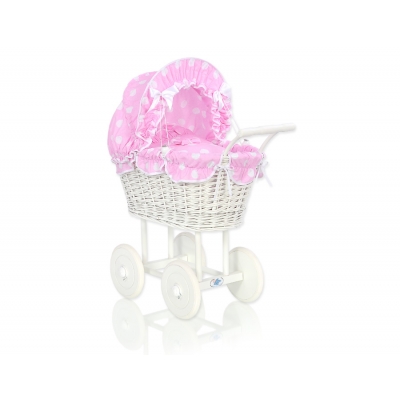 Puppenwagen nr Weiße Weide Bettwäsche Rosa Punktmuster 71699-736