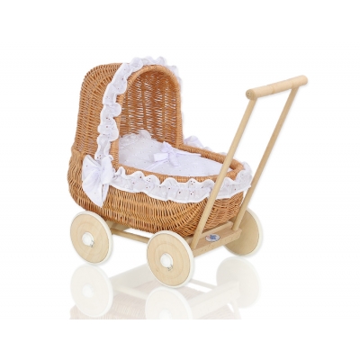 Puppenwagen Holz und Weide