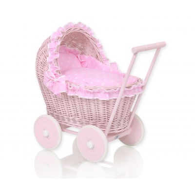 Puppenwagen Weide Bettwäsche Rosa Punktmuster nr 81702-553