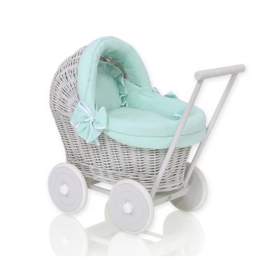 Puppenwagen Weide Grau Bettwäsche Minze nr 61703-1031