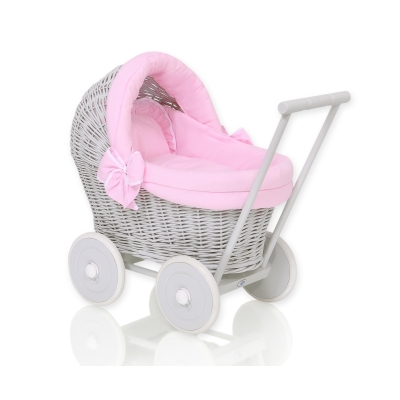 Puppenwagen Weide Grau Bettwäsche Pink nr 61703-517