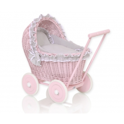 Puppenwagen Weide Rosa Bettwäsche Grau nr 81702-523