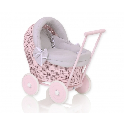 Puppenwagen Weide Rosa Bettwäsche Grau nr 81703-523