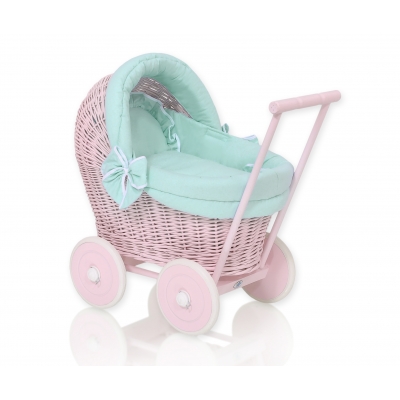 Puppenwagen Weide Rosa Bettwäsche Minze nr 81703-1031