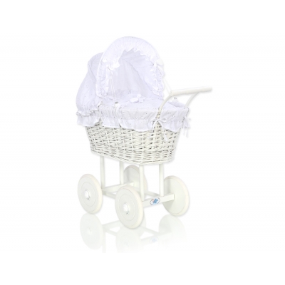 Puppenwagen Weiße Weide Weiß Weiß mit Stickerei nr 71699-906