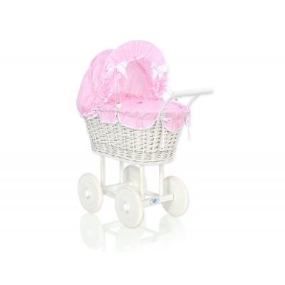Retro Stil Puppenwagen Bettwäsche Rosa Kariert nr 71699-377