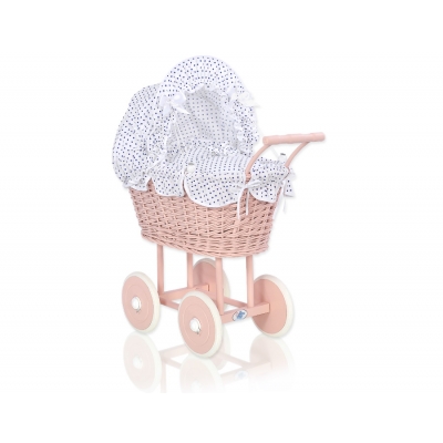 Puppenwagen aus Rattan handgeflochten