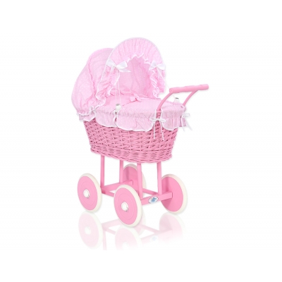 Rosa Weide Puppenwagen Rosa mit Punktmuster Weiß nr 51699-530
