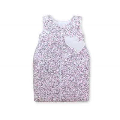 Schlafsack für Baby - Hängende Herzen rosa Blümchen