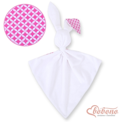 Schmusehase für Baby Doppelseitig Häschen - Blumenmuster-Rosa