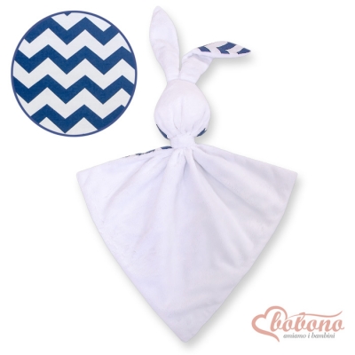 Schmusehase für Baby Doppelseitig Häschen - Chevron dunkel blau