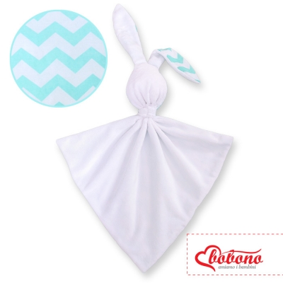 Schmusehase für Baby Doppelseitig Häschen- Chevron minze