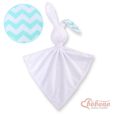 Schmusehase für Baby Doppelseitig Häschen - Chevron minze