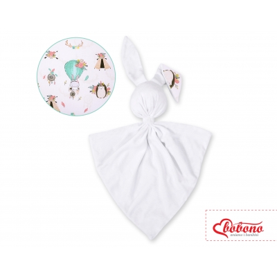 Schmusehase für Baby Doppelseitig Häschen - Füchse beige