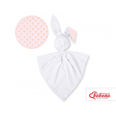 Schmusehase für Baby Doppelseitig Häschen - Pfirsich-Blumenmuster