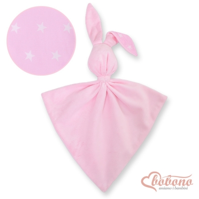 Schmusehase für Baby Doppelseitig Häschen - Rosa Sternchen