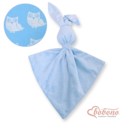 Schmusehase für Baby Doppelseitig Häschen - Simple blaue Eulen