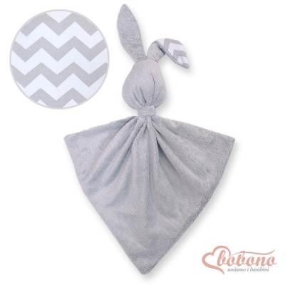 Schmusehase für Baby Doppelseitig Häschen - Simple grau Chevron