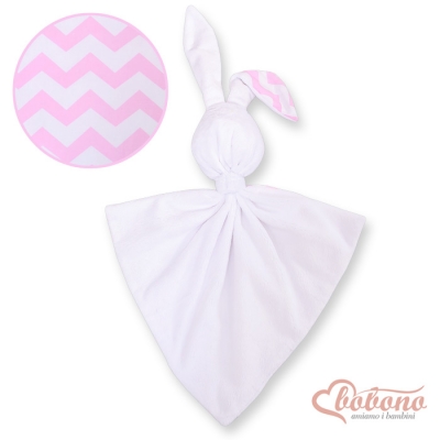 Schmusehase für Baby Doppelseitig Häschen - Simple rosa Chevron