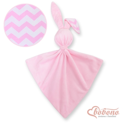 Schmusehase für Baby Doppelseitig Häschen - Simple rosa Chevron