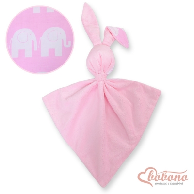 Schmusehase für Baby Doppelseitig Häschen - Simple rosa Elefanten