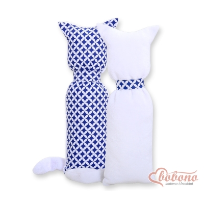 Schmusekatze Doppelseitig - Blumenmuster-Dunkelblau
