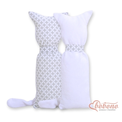 Schmusekatze Doppelseitig - Blumenmuster-grau