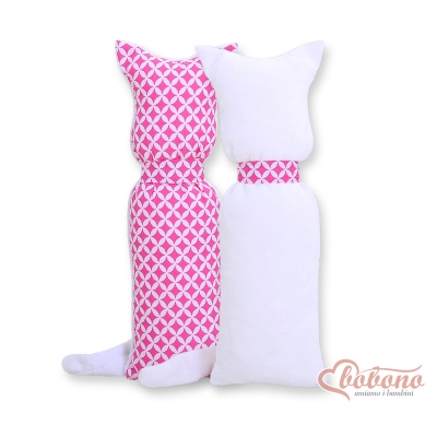Schmusekatze Doppelseitig - Blumenmuster-Rosa