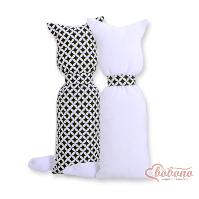 Schmusekatze Doppelseitig - Blumenmuster-Schwarz