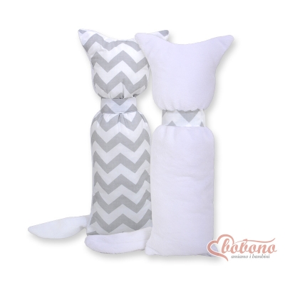 Schmusekatze Doppelseitig - Simple Chevron grau